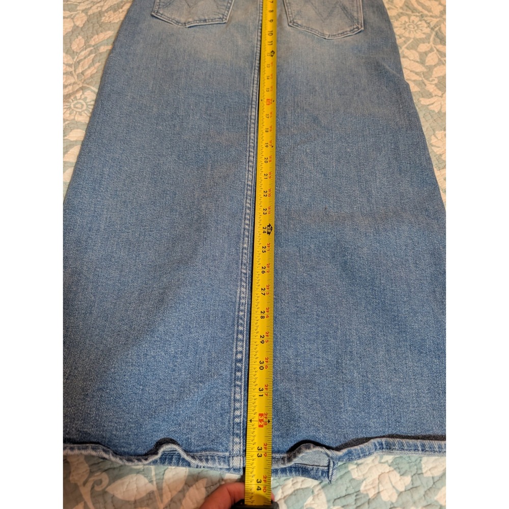 MOTHER The Split Second Denim Midi Skirt Mediterranean Muse Blue 28 Western - Picture 13 of 13